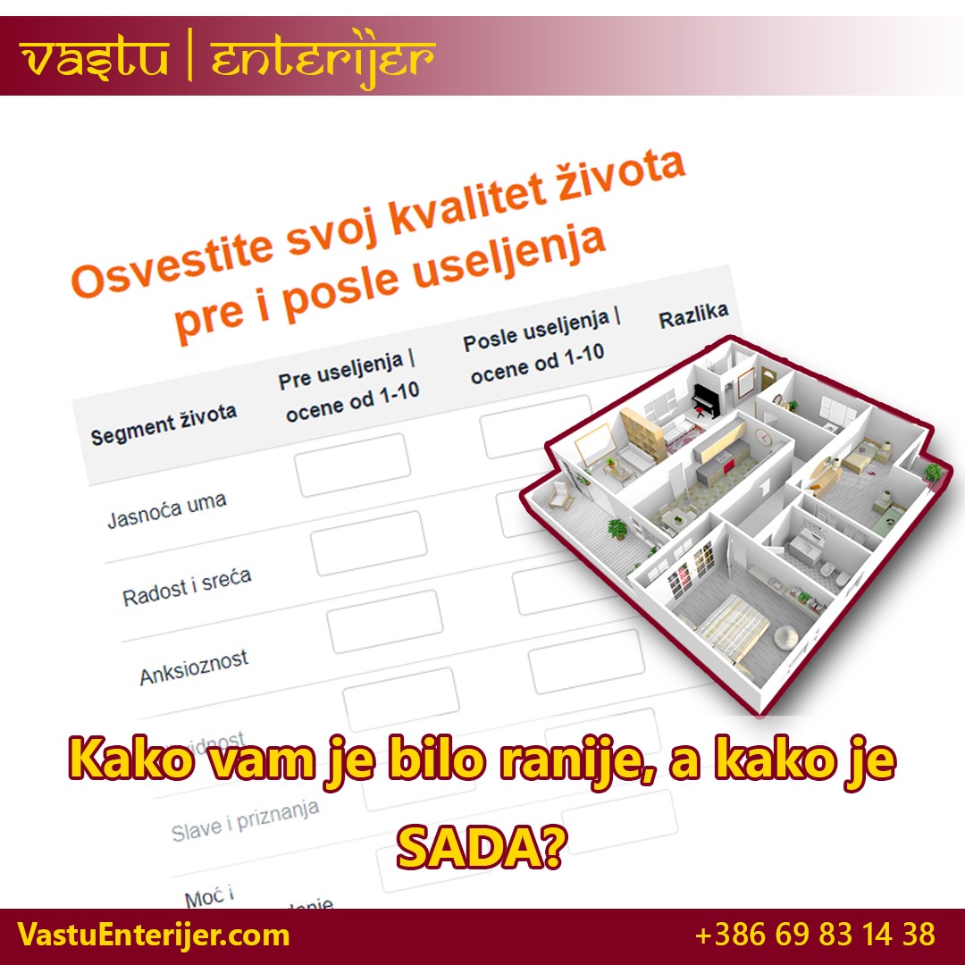 Vastu enterijer pre posle useljenja